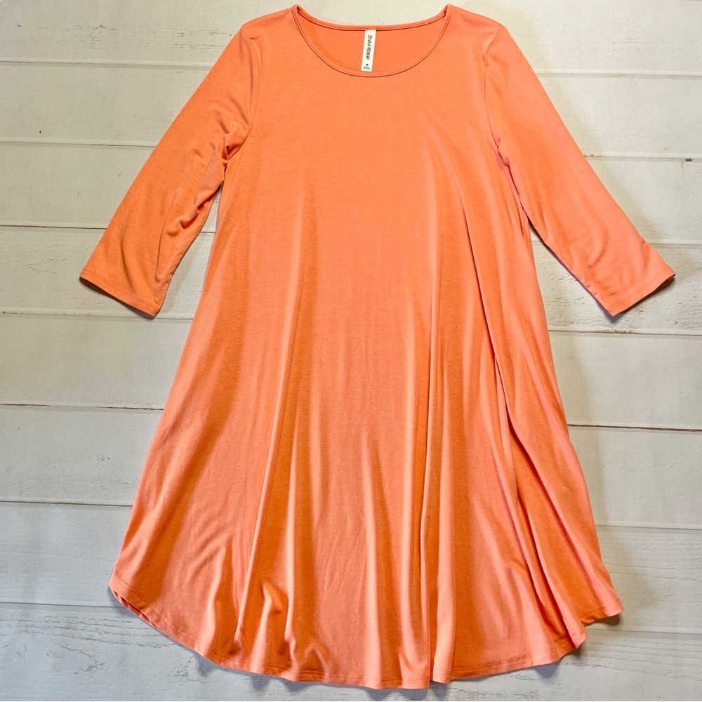 Zenana Premium - Women’s Coral Long Sleeve Dress